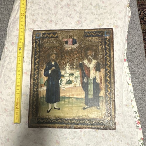 Russische ikone auf holztafel - russische,