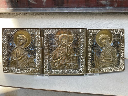 Bronze ikone deesis russland - bronze,