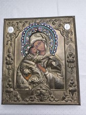 Russische Oklad Ikone mit
